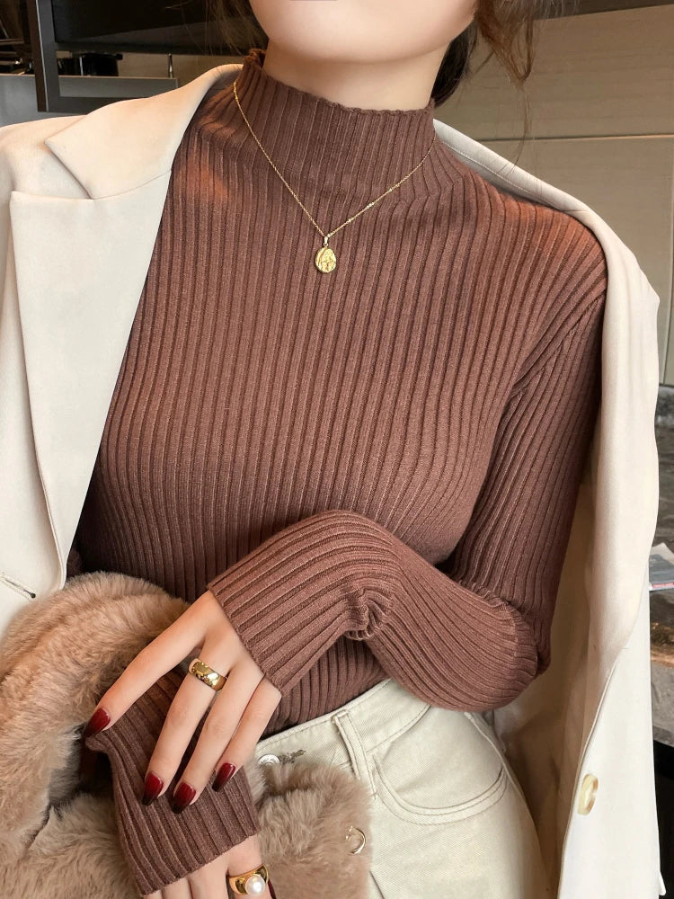 Women Long Sleeve Casual Basic Sweater