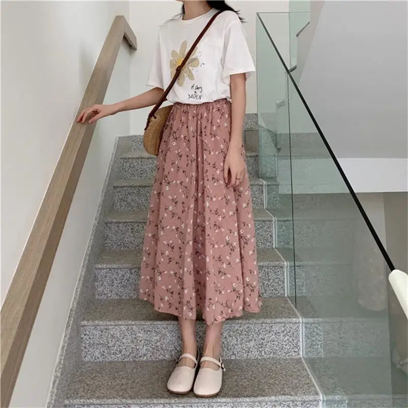 Vintage Floral Long Skirts