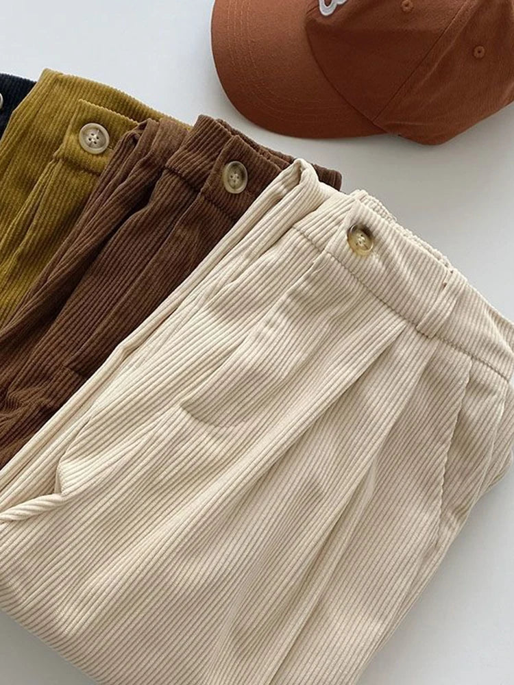 Vintage High Waist Corduroy Pants