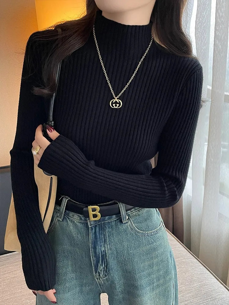 Women Long Sleeve Casual Basic Sweater