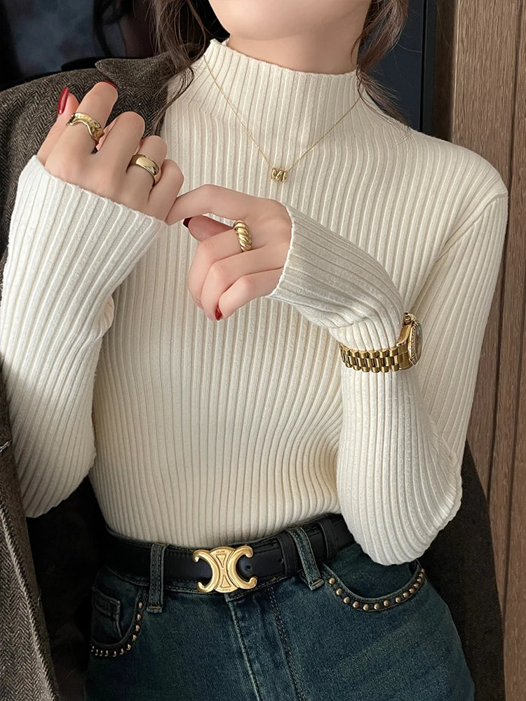 Women Long Sleeve Casual Basic Sweater